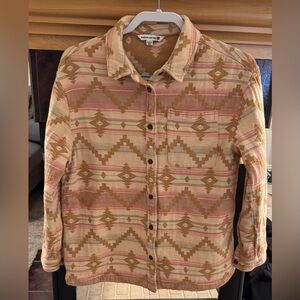Women's Patterned Jacket - Pink and Tan